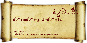 Örmény Uránia névjegykártya